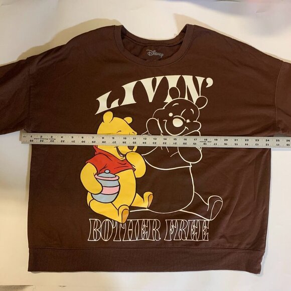 Disney Women's Winnie The Pooh Livin Bother Free Crew Neck Sweatshirt Size XL - Picture 7 of 9
